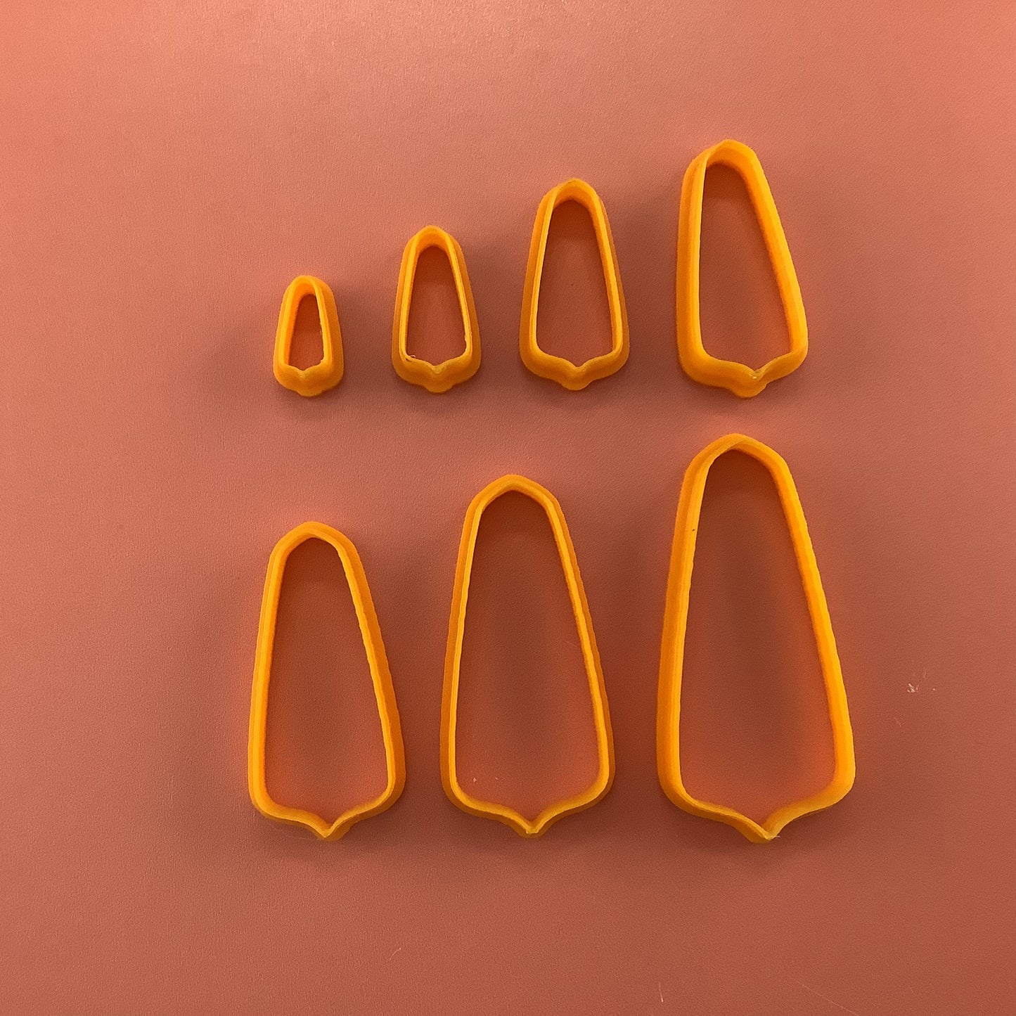 Fancy Drop basics polymer clay cutter set of 7 collar fan petal