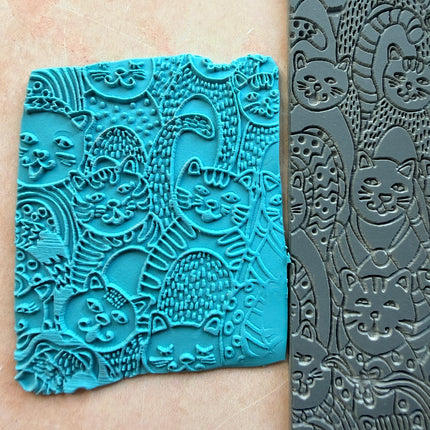 Kitty Cats Rubber stamp texture sheet