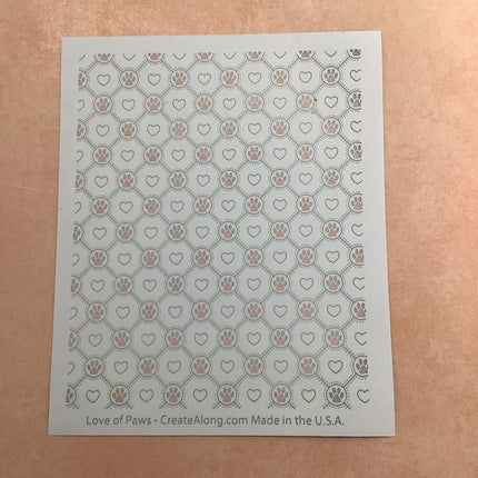 Love Of Paws Dog Cat Pet Polymer clay Silkscreen stencil - Create Along 