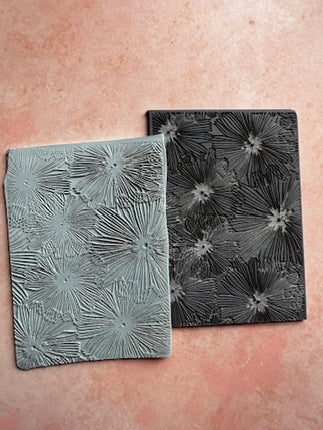 Wishing Flower Polymer Clay Rubber Stamp Texture Sheet Mat - Create Along 