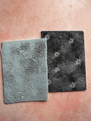 Wishing Flower Polymer Clay Rubber Stamp Texture Sheet Mat - Create Along 