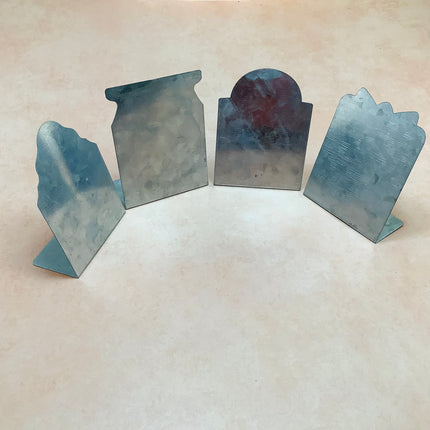 Shrine Shaped Metal stand Tins coverable Form for shrine art, RIP - Create Along 
