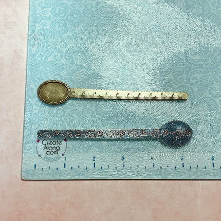 Metal bookmark with cabochon inset and ruler - Create Along 