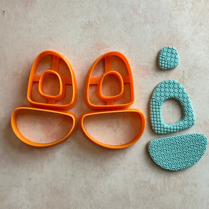 Halo Drop polymer clay mirrored earring cutters arch donut style cutout - Create Along 
