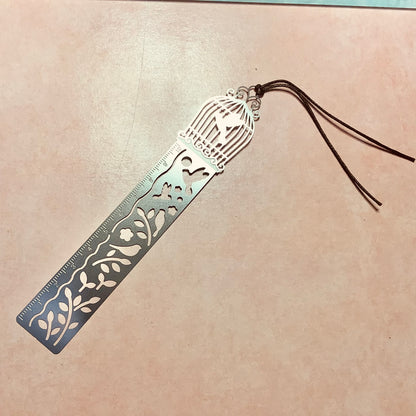 Birdcage ruler, embossed metal bookmark - Create Along 