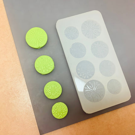 Nordic Snowflake Stud Clay Resin Earring toppers Silicone polymer clay mold Christmas - Create Along 