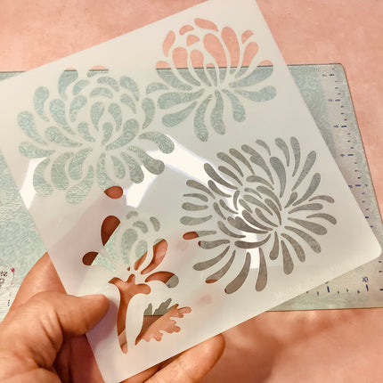 Mumsy Floral polymerclay stencil - Create Along 