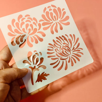 Mumsy Floral polymerclay stencil - Create Along 