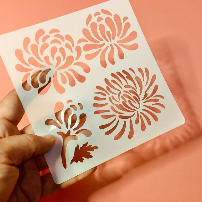 Mumsy Floral polymerclay stencil - Create Along 