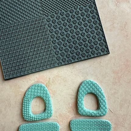 Mini Netting Polymer Clay Rubber Texture Stamp - Create Along 