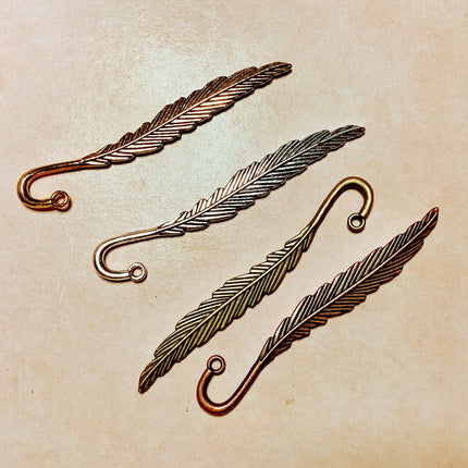 Feather hooked embossed metal bookmark - Create Along 