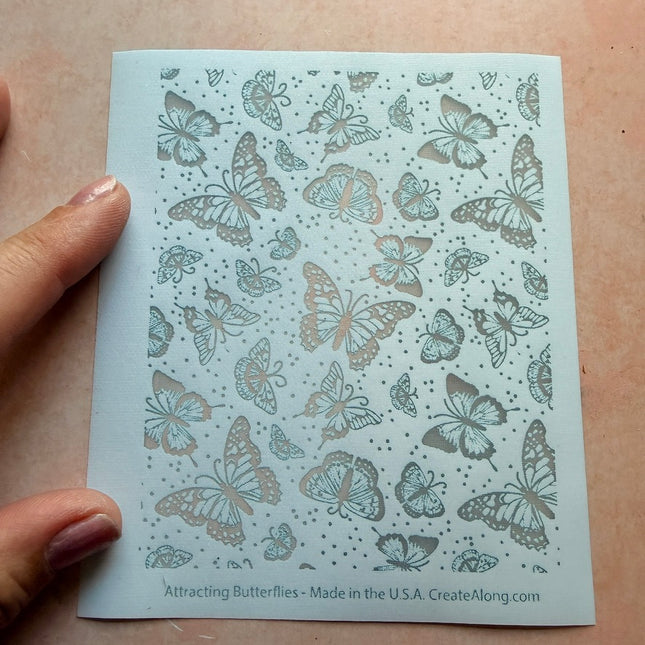 Attracting Butterflies Silkscreen For Crafting For Polymer Clay + Mixed Media