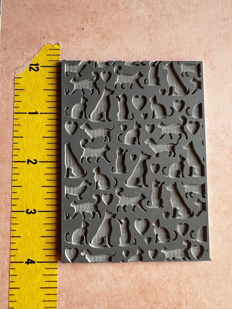 Furbabies cat dog polymer clay rubber stamp mat - Create Along 