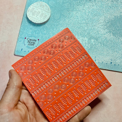 Boho Meadow Floral Rubber Stamp Texture Sheet Mat for polymer clay metal clay mixed media gelli - Create Along 