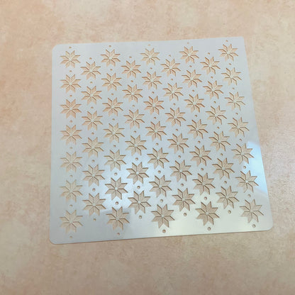 Norwegian Star Quilt Mylar Stencil texture sheets for polymer clay earrings art jewelry mixed media - Create Along 