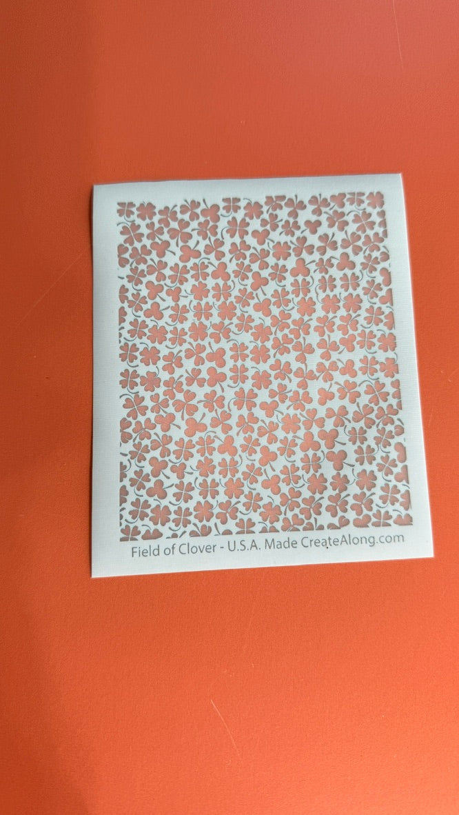 Field of Clover Shamrock polymer clay silkscreen