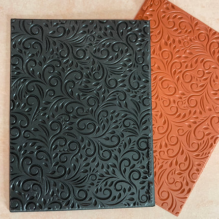 Budding Swirling botanical Rubber Stamp Texture Sheet Mat (medium) - Create Along 