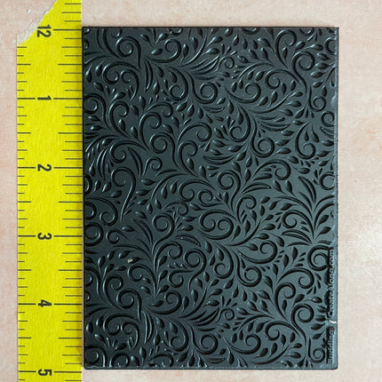 Budding Swirling botanical Rubber Stamp Texture Sheet Mat (medium) - Create Along 