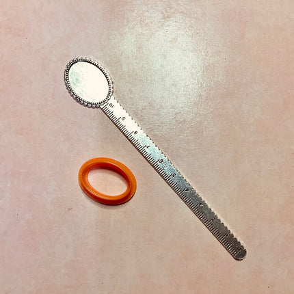 Metal bookmark with cabochon inset and ruler - Create Along 