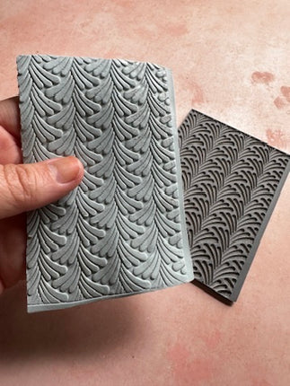 Art Deco Spout Flower polymer clay rubber stamp texture - Create Along 