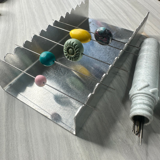 Bead Baking and Drying Rack aluminum includes 20 bead pins in protective case polymer clay pen blanks resin