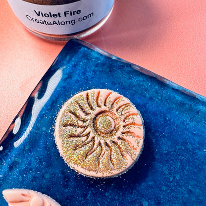Violet Fire Ultrafine UF gold holographic Glitter 20 grams in Jar - Create Along 