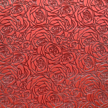 Roses Boho Rubber Stamp Polymer Clay Texture Sheet Mat | rose stamp - Create Along 