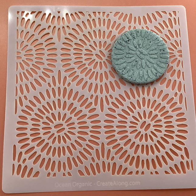 Ocean Organic Mylar Clay Stencil Texture Sheet - Create Along 