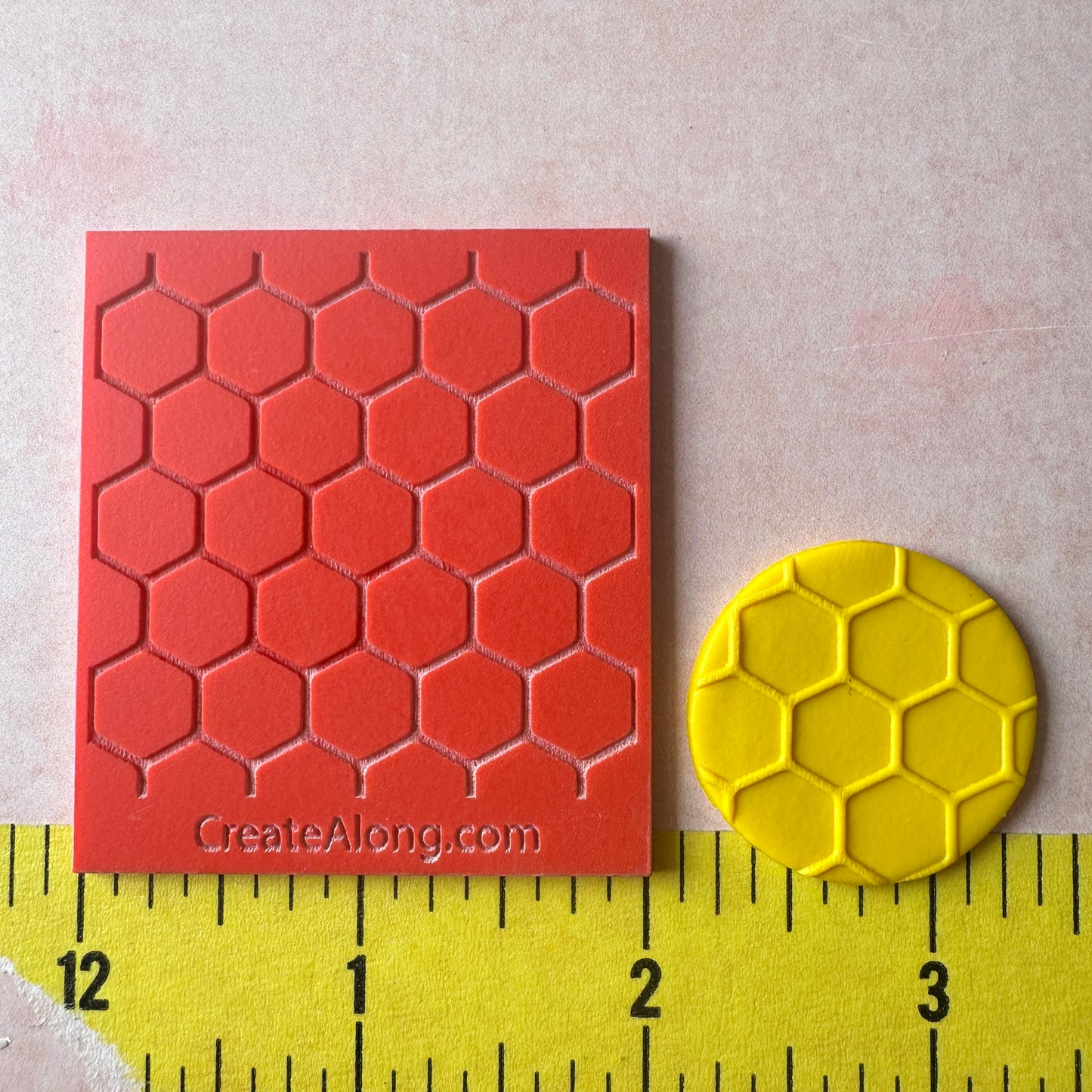 Honey Comb OUTIE rubber stamp deco element small stamps for polymer clay and crafts