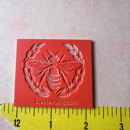 Queen Bee rubber stamp deco element small stamps for polymer clay and crafts - Create Along 