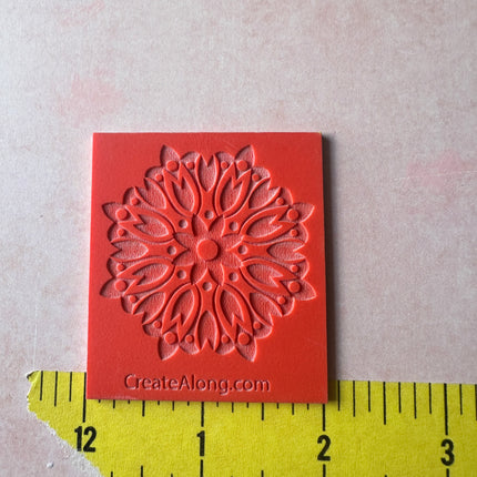 Tulip Mandala rubber stamp deco element small stamps for polymer clay and crafts - Create Along 