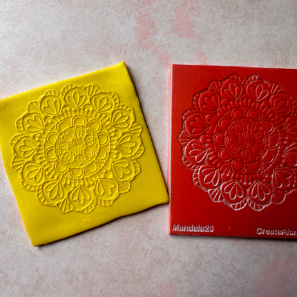 Mandala 23 rubber stamp deco element small stamps for polymer clay and crafts - Create Along 