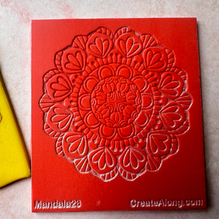 Mandala 23 rubber stamp deco element small stamps for polymer clay and crafts - Create Along 