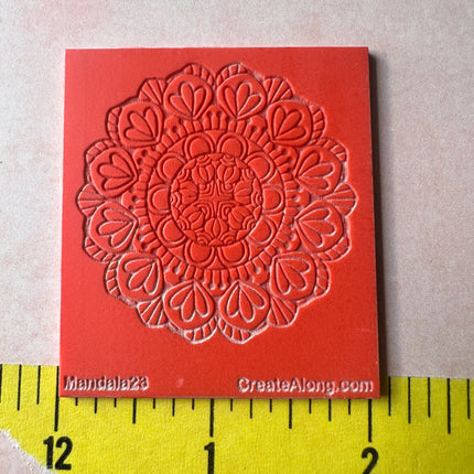 Mandala 23 rubber stamp deco element small stamps for polymer clay and crafts - Create Along 