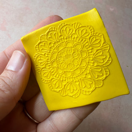 Mandala 23 rubber stamp deco element small stamps for polymer clay and crafts - Create Along 