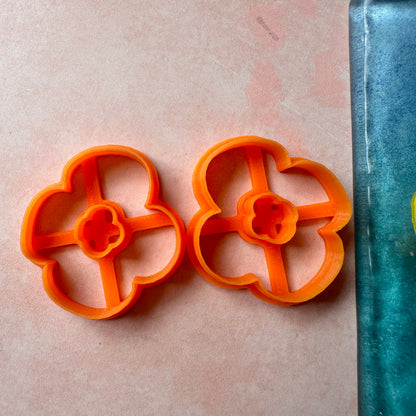 Marsha mirrored flower earring dangle donut polymer clay cutter set - Create Along 