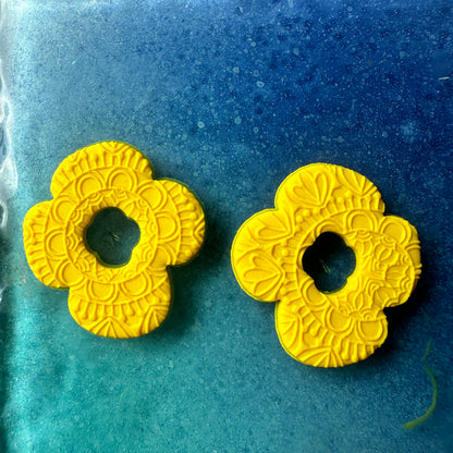 Marsha mirrored flower earring dangle donut polymer clay cutter set - Create Along 