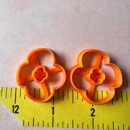 Marsha mirrored flower earring dangle donut polymer clay cutter set - Create Along 