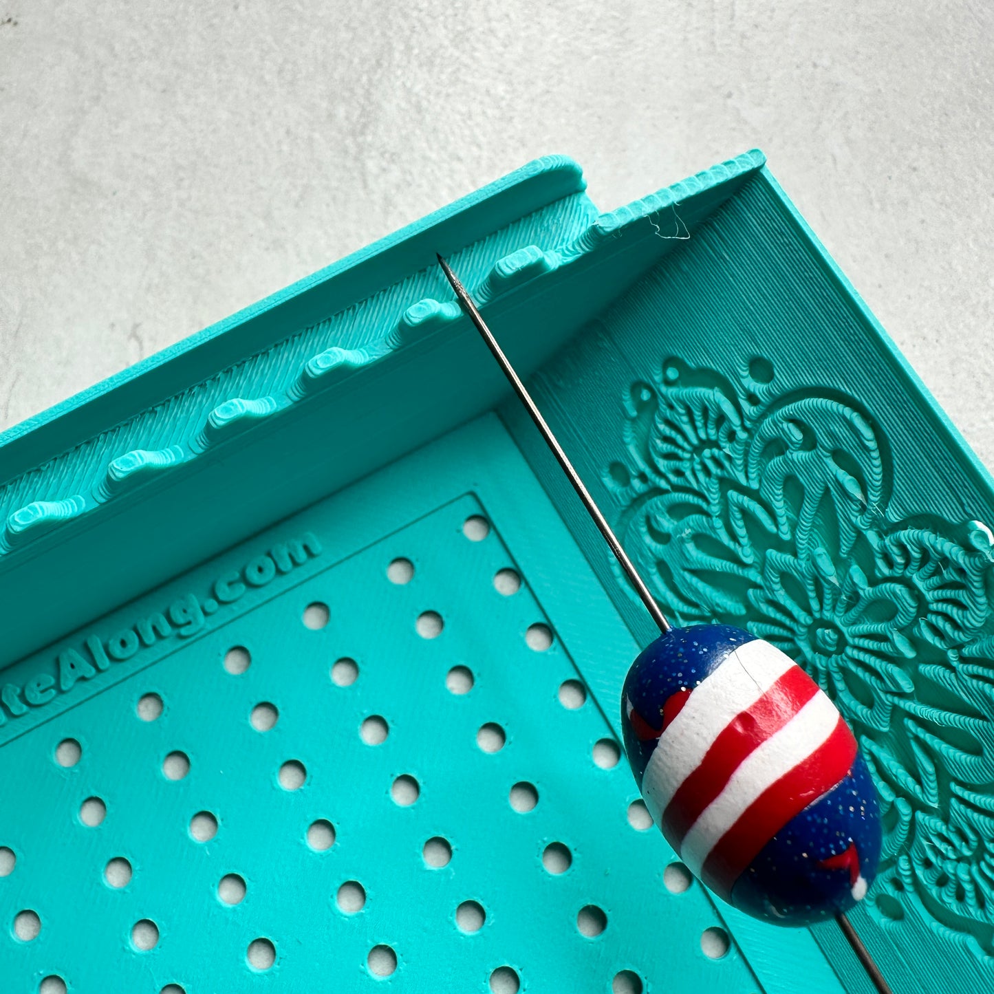 Bead Baking and Drying Rack small, includes 20 bead pins in protective case