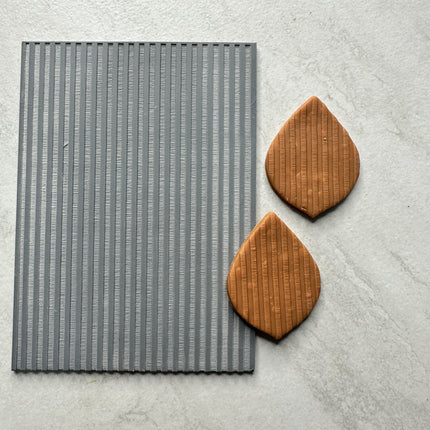 Stripes Ribbed polymer clay Rubber stamp texture sheet - Create Along 