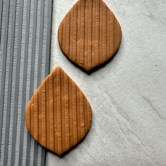 Stripes Ribbed polymer clay Rubber stamp texture sheet