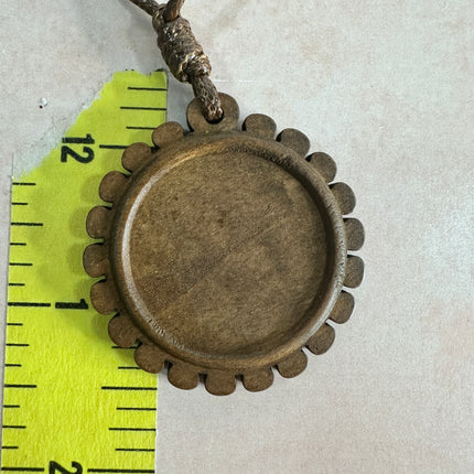 Wood Pendant Cabochon Base Blank with scalloped edge - Create Along 