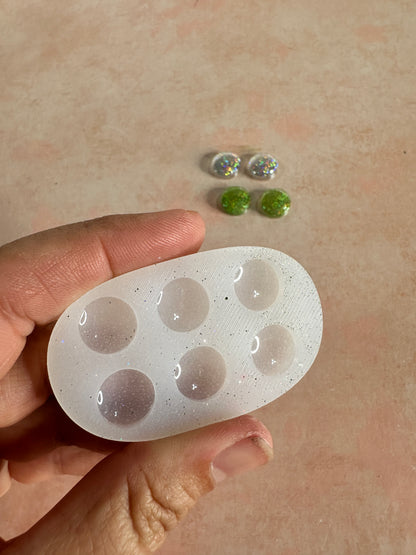 Stud & Dot Silicone Mold – Choose 20mm, 15mm, 12mm, 10mm - Create Along 