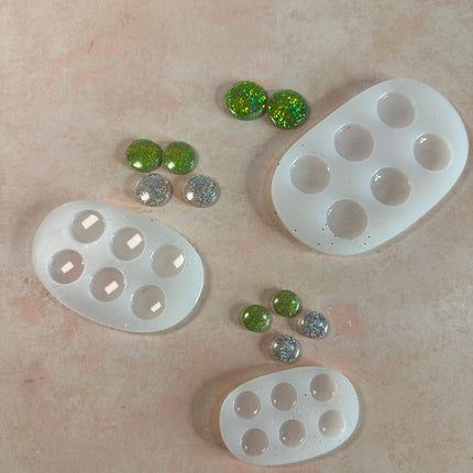 Stud & Dot Silicone Mold – Choose 20mm, 15mm, 12mm, 10mm - Create Along 