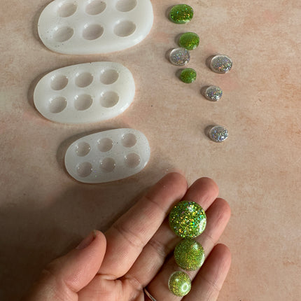 Stud & Dot Silicone Mold – Choose 20mm, 15mm, 12mm, 10mm - Create Along 