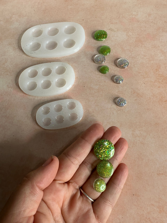 Stud & Dot Silicone Mold – Choose 20mm, 15mm, 12mm, 10mm - Create Along 