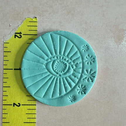Starlit Mystical Eye with Moon & Stars Clay Cutter – 2" Round - Create Along 