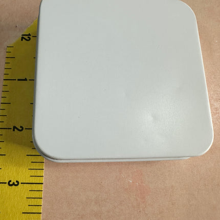 White flip top tin square coverable polymer clay art - Create Along 