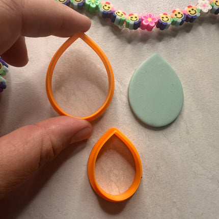 Earring Basics Classic Teardrop Rounded polymer clay cutter - Create Along 