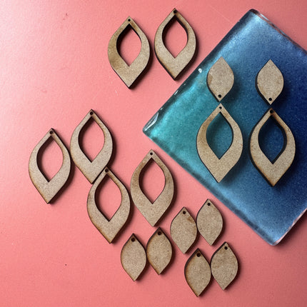 Thin Marquis 4 pairs Earring Components mix and match - Create Along 